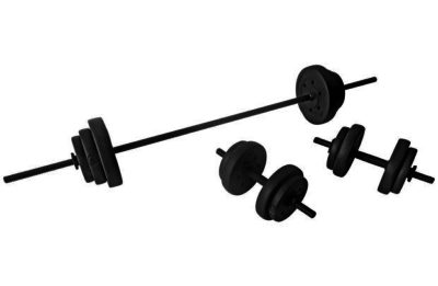 Pro Fitness Vinyl Barbell Dumbbell Set - 35kg